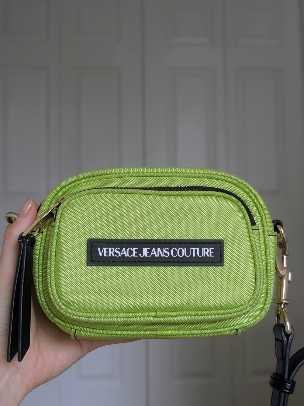Versace Jeans Collection Lime Green Crossbody Bag